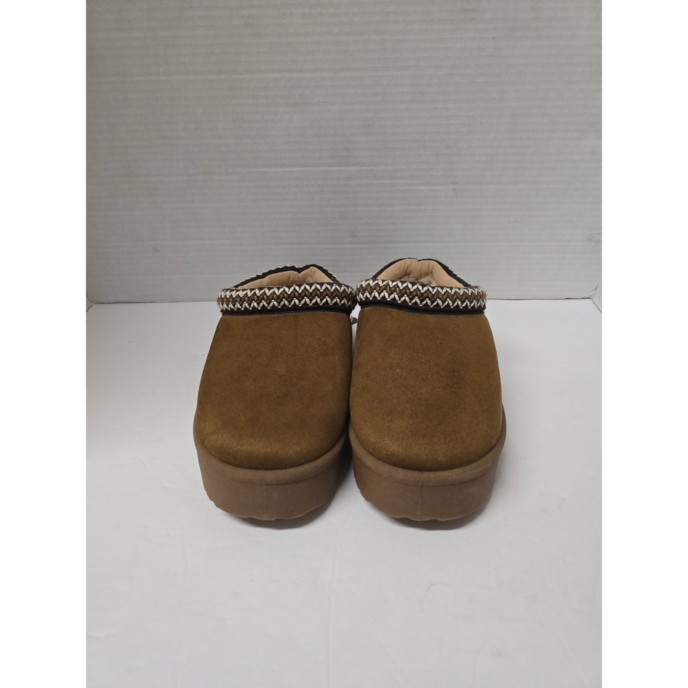 Unionbay Womens Brown Faux Suede Platform Slippers Mules Size 6M NWT
